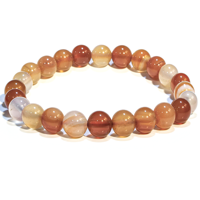Vente en gros de bracelets en cristal de guérison naturelle à la mode en quartz rose plaqué argent élastique de 8mm chakra reiki poli