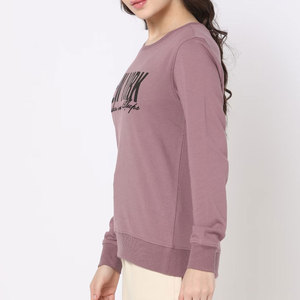 Sweat-shirt à col rond pour femme, violet, New York Fashion Never Sleeps, coupe classique, tricoté en mélange de coton, pour l'automne - Product Image 2