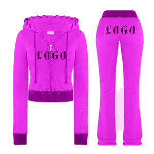 2025 nouveau Style personnaliser Logo femmes fermeture éclair survêtement avec pantalon écorché Pakistan fait bonne qualité ensembles pour femmes - Product Image 3