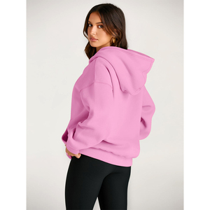 Ropa de invierno para mujer personalizada de gran tamaño estilo Hip Hop hombro caído Vintage 100% algodón polar OEM pulóver mujeres sudaderas con capucha - Product Image 1