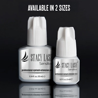 Colle pour extensions de cils sensibles (5ml/10ml) - Séchage en 5-6 secondes, liquide, waterproof, végane, sans cruauté, faible émission de vapeurs, sans formaldéhyde