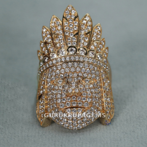 Glamorous Men's Hip Hop Ring 14KT Yellow Gold with Fancy New Design Featuring Lab Grown Diamonds - Product Image 1