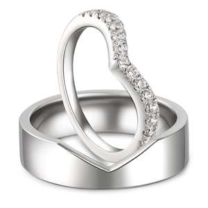 แหวนแต่งงานคู่รักเงินแท้ Jeulia Limitless Love ประดับเพชรซิร์คอนแบบฝังกรงเล็บ - Product Image 2