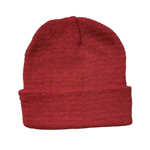Bonnet de ski chaud d'hiver brodé en 3D de couleur unie personnalisable bonnet tricoté à la mode pour hommes femmes élastique coupe-vent - Product Image 1