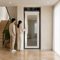 Mini-ascenseur domestique 3 étages en verre, capacité 200-400 kg, sans gaine, pour 1 personne, ascenseur résidentiel pour villa, adapté aux personnes handicapées ou âgées