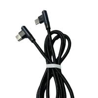 Kabel Charger USB-C ke USB-C 90 Derajat 3A dengan Jalinan Nilon untuk Samsung, IOS, Gamepad, Komputer & Pemindai Barcode, dll.