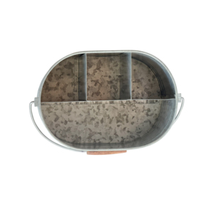 Americana Porte-ustensiles ovale en métal à 4 sections avec poignée en bois à rotation libre Vaisselle de table Poignées tombantes Design - Product Image 3