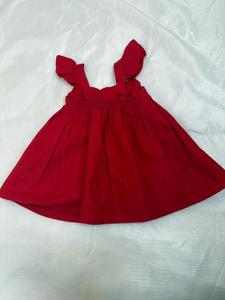 Vestido de algodón para niñas de verano, ropa informal sencilla de Color rojo para niños y niñas, ligero y cómodo - Product Image 2