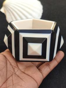 Bracelet jonc géométrique multicolore en acrylique irrégulier pour femme, accessoires empilables tendance, bijoux de mode écologiques pour mariage - Product Image 5