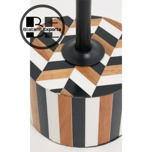 Scandinavian lấy cảm hứng từ vòng uống bảng bên màu đen ngà nhựa Inlay trang trí hiện đại bảng đen tráng nhà sản xuất từ Ấn Độ - Product Image 3