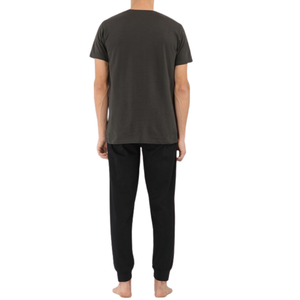 Conjunto de pijama de dos piezas de algodón informal para hombre, ropa de dormir suave, tejido de punto, venta al por mayor, OEM - Product Image 6