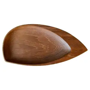 Ciotola di legno naturale all'ingrosso su misura di più dimensioni ciotola zuppa di insalata di legno pasta ciotola di legno di acacia con set di cucchiaio