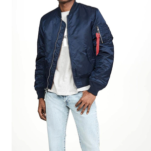 2025 High Quality Men's Bomber Jacket Custom Logo Printing Light <b>Weight</b> and Comfortable with <b>Stand</b> Collar Latest Design - Product Image 4