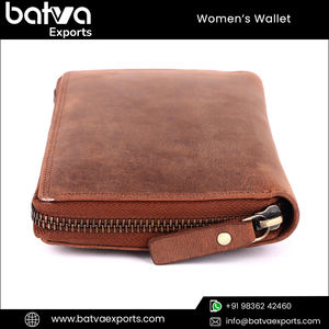 Portefeuille en cuir de vachette véritable de haute qualité pour femmes longue fermeture à glissière RFID bloquant Vintage Nylon Style Polyester - Product Image 4