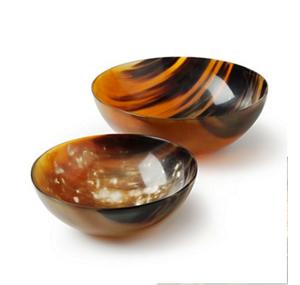 ENSEMBLE DE 2 Bol décoratif en buffle de luxe artisanal pour servir ou raser le plat pour les occasions de déjeuner - Product Image 1