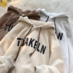 Sudaderas con capucha unisex de algodón con serigrafía personalizada logotipo personalizado Puff estampado pulóver hombres sudaderas con capucha de talla grande moda sudaderas con capucha sólidas - Product Image 6