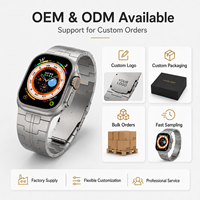 Bracelet de montre en titane respirant avec revêtement DLC de luxe, résistant à l'usure, compatible avec Watch Ultra, personnalisable OEM
