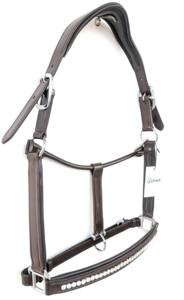 Bling <b>Rhinestone</b> Crystal Leather Horse Halter Anatomic Padded Headcollar Pressure Relief Crown Equestrian Show Gear Manufacturer - Product Image 4
