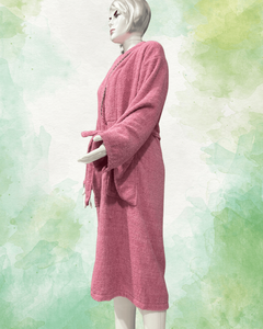 Peignoir pour femme en coton biologique 100% écologique, couleur unie, séchage rapide, jacquard - Product Image 3