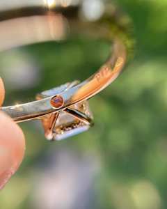 Anillo de compromiso de diamante Moissanite corte Asscher de 8mm | Ajuste de punta de solitario clásico | 925 plata esterlina 18K chapado en oro - Product Image 6