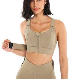 2025 personalizar bajo MOQ Premium alto impacto cremallera frontal sujetadores deportivos para mujeres Fitness de talla grande Activewearp Sujetador deportivo - Product Image 6