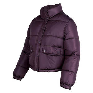 Meilleur design de veste d'hiver pour femmes personnalisé grande taille bulle respirante avec grand col style court tricoté tissu en toile - Product Image 2