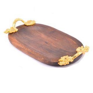 Bandeja de comida decorativa de diseño atractivo, bandeja de comida pulida de cobre de la mejor calidad, venta al por mayor, utensilios de cocina para el hogar, bandeja para servir alimentos - Product Image 6