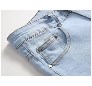 Vêtements décontractés à la mode jeans personnalisés coupe ajustée braguette à glissière hommes jeans pantalons pantalons pour hommes denim - Product Image 3