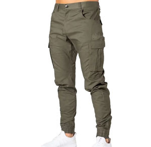 <b>Men's</b> High Quality Cargo Pants With Custom Logo New Design Streetwear Style Casual Mid Waist <b>Overall</b> Trousers Drawstring Closure - Product Image 1
