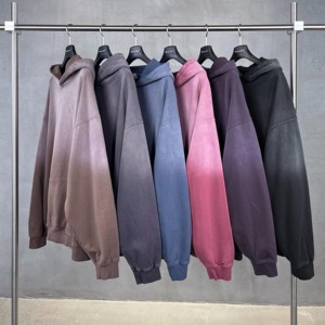 <b>Men</b> women <b>jacket</b> Custom Washed Oversized <b>Men's</b> Hoodie 100% Cotton <b>Thick</b> Distressed Spray Paint Design Enzyme Wash - Product Image 5