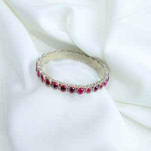 925 Silver Fine Bangles Asama Semi Precious Stone <b>Ruby</b> Bangle - Product Image 4