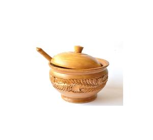 Cuenco de madera de acacia, tarro de ALT y azúcar, cuenco para utensilios de cocina - Product Image 4