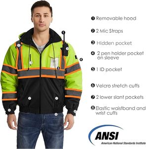 Chaquetas Reflectantes de Alta Visibilidad, Chaqueta Impermeable para Trabajo - Product Image 4