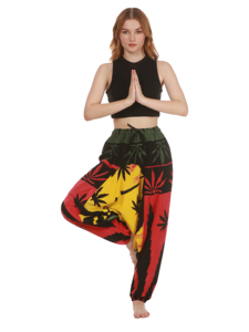 Femmes Boho Harem Joggers Durable Doux Coton Toile Taille Libre Respirant Casual Loungewear Hiver Yoga Pantalon Lâche Plat - Product Image 5