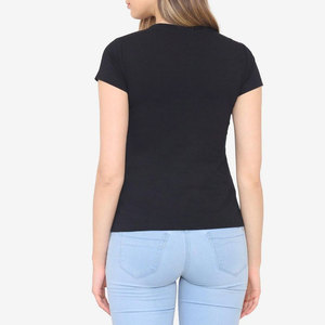 La mejor Fabricación de camisetas ecológicas para mujer, V bordado con cuello en jersey de poliéster de secado rápido, venta al por mayor de seda vaquera - Product Image 4