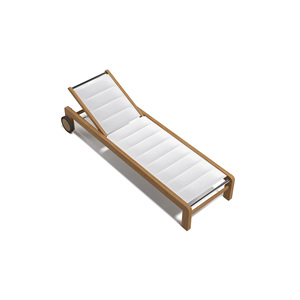 Estilo moderno Durable Marco de madera de teca maciza de alta calidad Resistente a los rayos UV Tumbona ecológica Tela para exteriores Diseño elegante - Product Image 3