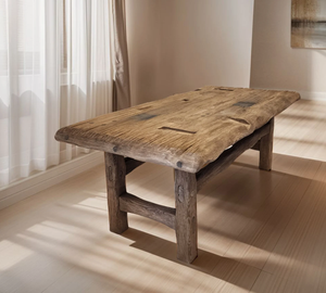 Table de Salle à Manger Rectangulaire en Bois Faite Main sur Mesure Style Rustique Ferme Finition Polie Plateau en Manguier Recyclé par God Gift Exports - Product Image 3