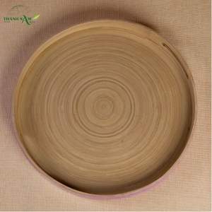 Plateau de service artisanal en bambou tressé, écologique, durable, laqué, personnalisable - Série de couleurs contemporaines - Product Image 5