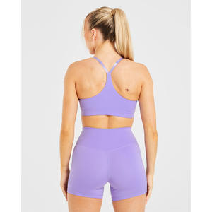 Soutien-gorge de sport Vibrant Violet Staple de haute qualité bretelles arrière réglables décolleté en V lisse et dernières femmes Fitness soutien-gorge de sport - Product Image 2