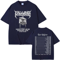 T-shirt Rock Band Falling in Reverse World Tour 2025 – Collection Été Homme Femme Décontracté Oversize Streetwear Coton Vintage