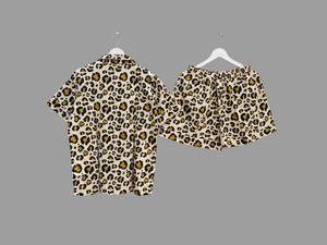 Conjunto de Pijama de Algodón Hecho a Mano: Ropa de Dormir de Verano con Estampado de Leopardo - Product Image 2