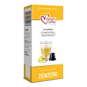 10 capsules de café italien compatibles Nespresso* avec infusion de gingembre et de citron - Product Image 1