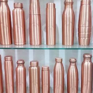 Premium Quality Mirror Polished Crown Foods India Hammer Design Indoor Travelling Gym Use Natural Crafts Plain Copper <b>Water</b> - Product Image 4