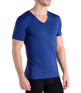 Color sólido liso de manga corta Unisex 250 GSM algodón pesado liso en blanco para hombre cuello en V camiseta al por mayor mejor estilo de moda - Product Image 5