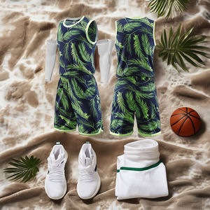 PromotionEnsemble d'uniformes de basket-ball personnalisé de haute qualité Ensemble de short et maillot de basket-ball réversible cousu avec logo brodé - Product Image 3