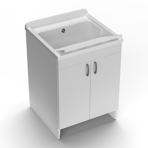 Mobile Bagno Moderno Mongardi 60L da Interno, a Pavimento con Vasca in Resina, Forabile per Installazione Rubinetto, Resistente agli Acidi - Product Image 1