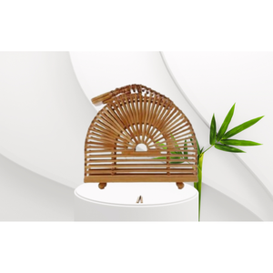 กระเป๋าถือไม้ไผ่ขนาดกำหนดเองของผู้ผลิตในเวียดนามจัดส่งรวดเร็วหัตถกรรมเครื่องจักสานที่มีรูปแบบกลมใช้งานได้หลากหลาย - Product Image 6