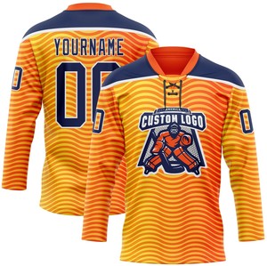 Custom Cheap Ice Hockey Jerseys Shirts Sublimated Print Unisex OEM Customized Style New Design Lace Hockey Wear 100% Polyester - Product Image 6