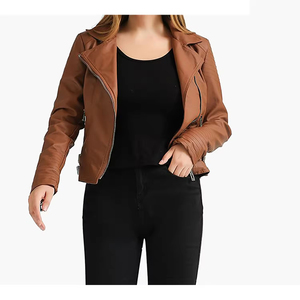 Chaqueta de cuero genuino para mujer que se adapta a cada personalidad con un acabado fuerte con una estructura de cuero cómoda y elegante - Product Image 5