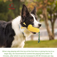 Jouet à mâcher en plastique écologique en forme de maïs pour chiens, durable, interactif, pour jouer en extérieur/en intérieur avec poignée en corde